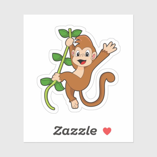Sticker Singe dans la jungle (Feuille)