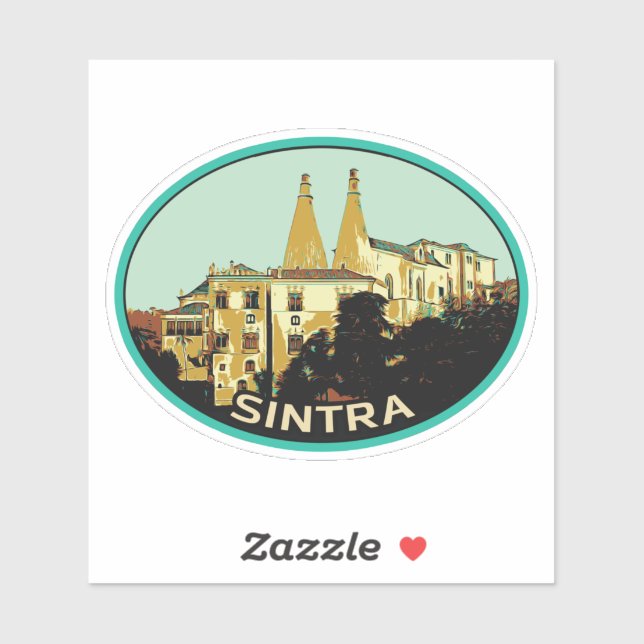 Sticker Sintra Illustration du palais national Portugal St (Feuille)