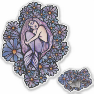 Sticker Sirène Dormir des marais pourpres