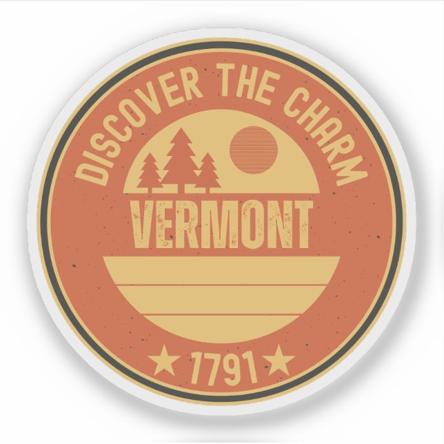 Sticker Sirop d'érable Vermont - VT Souvenir Cadeau (Devant)