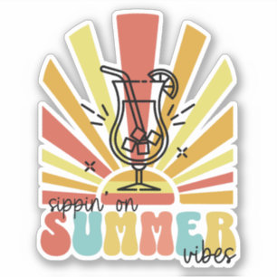 Sticker Sirop sur les vibrations de l'été, Soleil Rétro, V