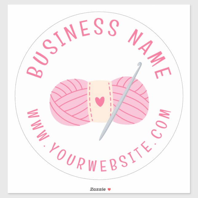 Sticker Site Crochet Crochet Nom commercial personnalisé (Feuille)