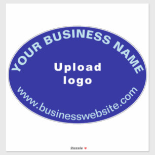 Sticker Site d'affaires sur Blue Large Oval Shape Vinyl