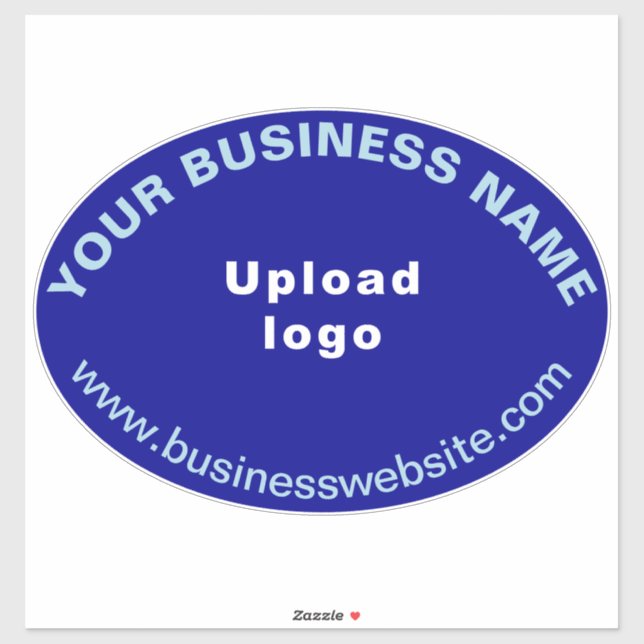 Sticker Site d'affaires sur Blue Large Oval Shape Vinyl (Feuille)