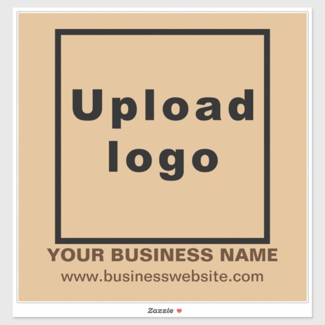 Sticker Site d'affaires sur Brown léger grand Carré Vinyl (Feuille)