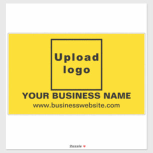 Sticker Site d'affaires sur grand rectangle jaune Vinyl