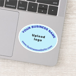 Sticker Site d'affaires sur le bleu clair forme ovale Viny