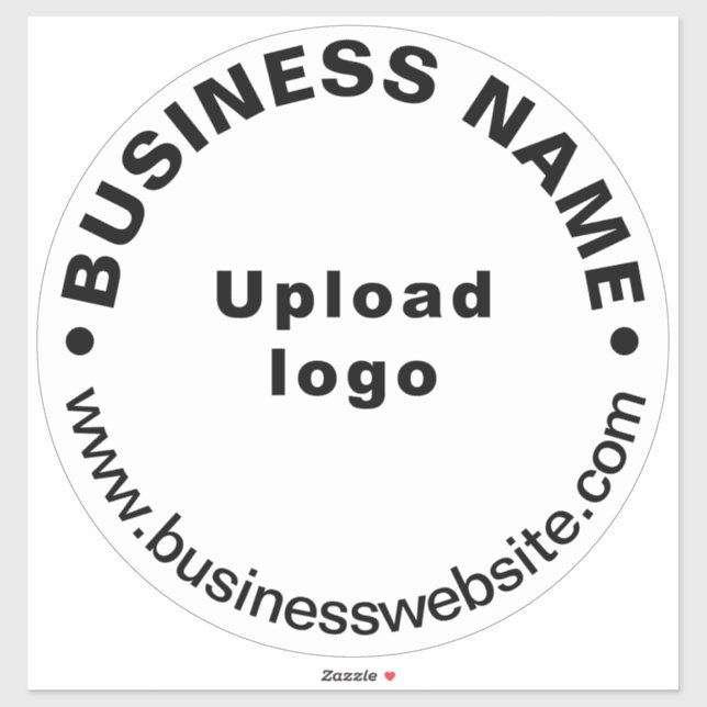 Sticker Site d'affaires sur le Vinyl Blanc Grand Rond (Feuille)