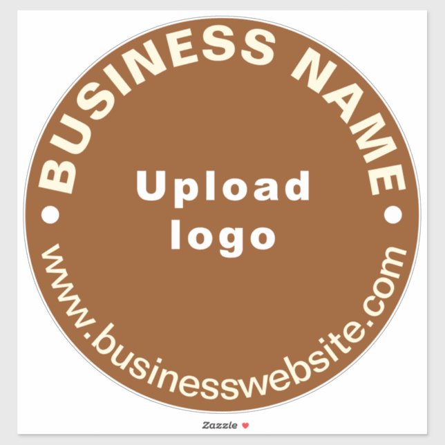 Sticker Site d'affaires sur le Vinyl Brown Grand Rond (Feuille)