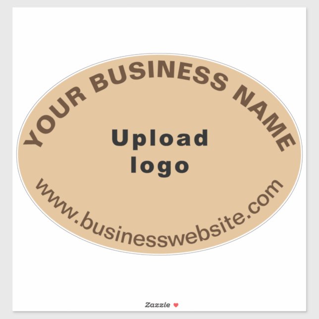 Sticker Site d'affaires sur le Vinyl Ovale Brown clair (Feuille)