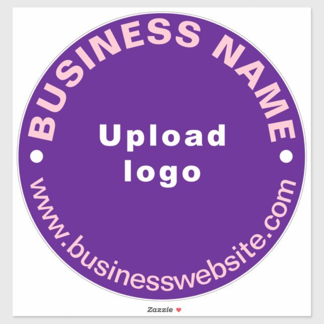 Sticker Site d'affaires sur le violet gros vinyle rond (Feuille)