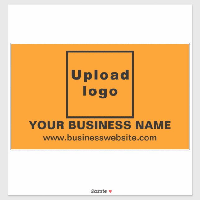 Sticker Site d'affaires sur Orange Grand Rectangle Vinyl (Feuille)