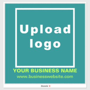 Sticker Site d'affaires sur Turquoise vert grand Carré Vin