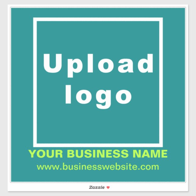 Sticker Site d'affaires sur Turquoise vert grand Carré Vin (Feuille)