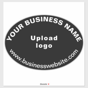 Sticker Site Web d'affaires sur la forme ovale noire Vinyl