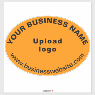 Sticker Site Web d'entreprise sur Orange Color Large Oval 