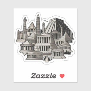 Sticker Sites célèbres : Line Art