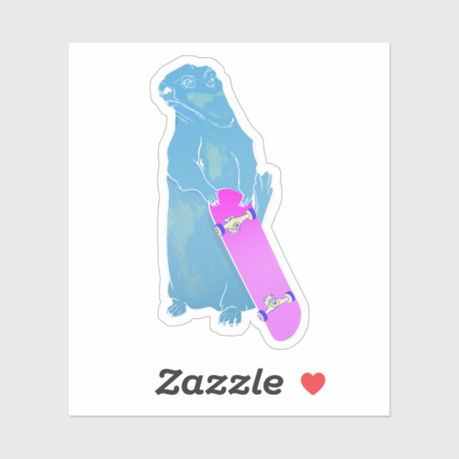 Sticker Skateboard Marmot Woodchuck (Feuille)
