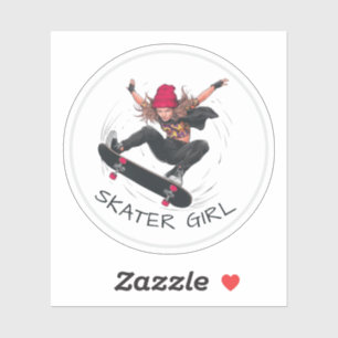 Sticker Skater Girl Skateboard