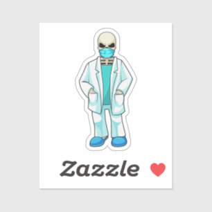 Sticker Skeleton comme docteur avec masque visage