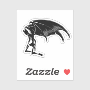 Sticker Skeleton Demon Fallen Angel Horreur Goth art