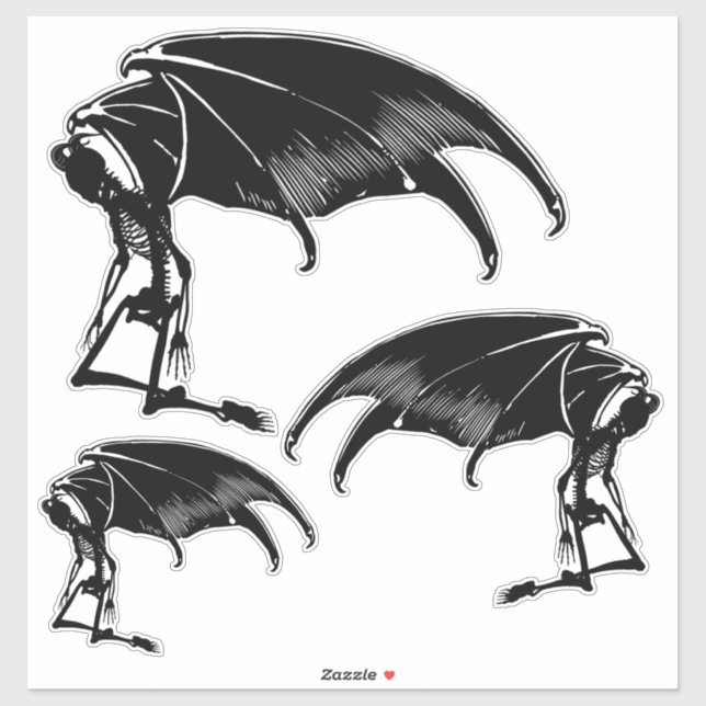Sticker Skeleton Demon Fallen Angel Horror Goth art  (Feuille)