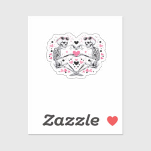 Sticker Skeleton Heart Mains Classique Viral