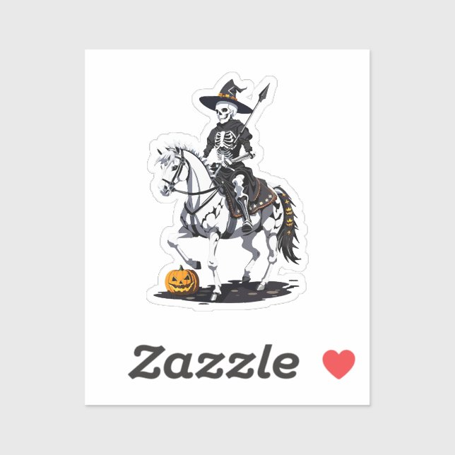 Sticker Skeleton Horse Rider - Halloween Skeleton (Feuille)