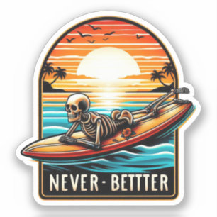 Sticker Skeleton Summer Vibes - Jamais mieux