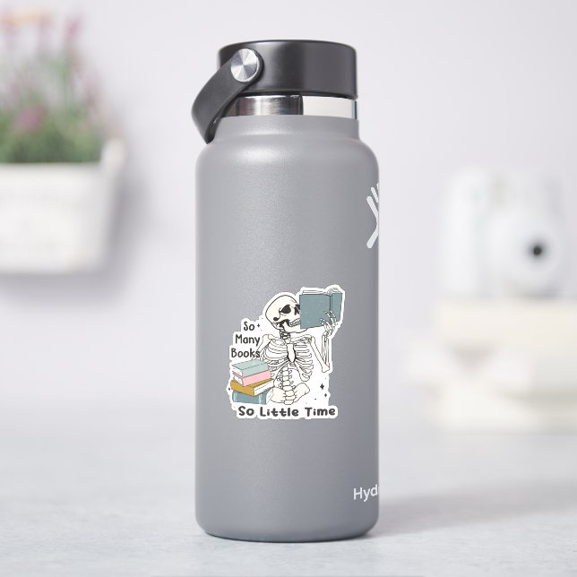 Sticker Skeleton, Tant De Livres, Si Peu De Vinyl (HydroFlask)