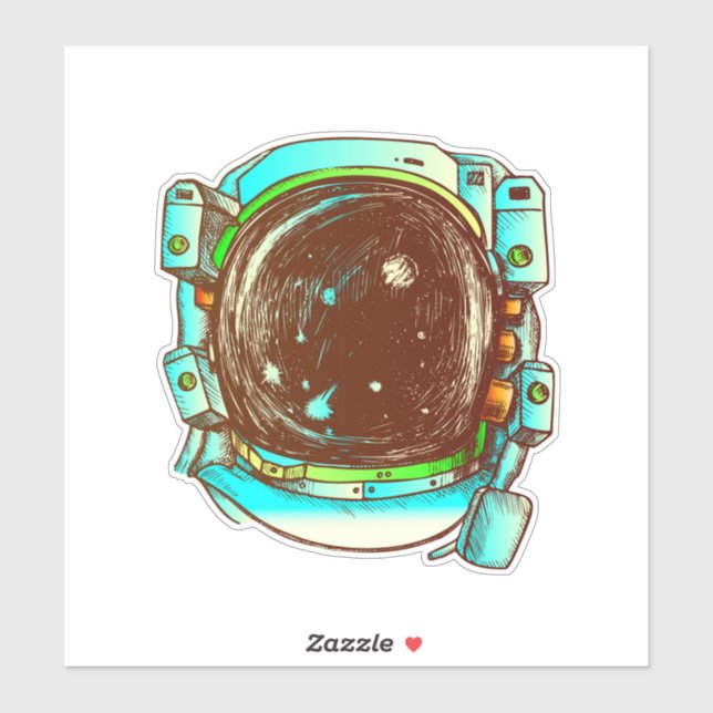 Sticker Sketch du casque de l'astronaute (Feuille)