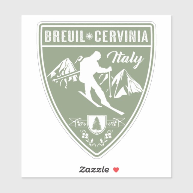 Sticker Ski Breuil-Cervinia Italie (Feuille)