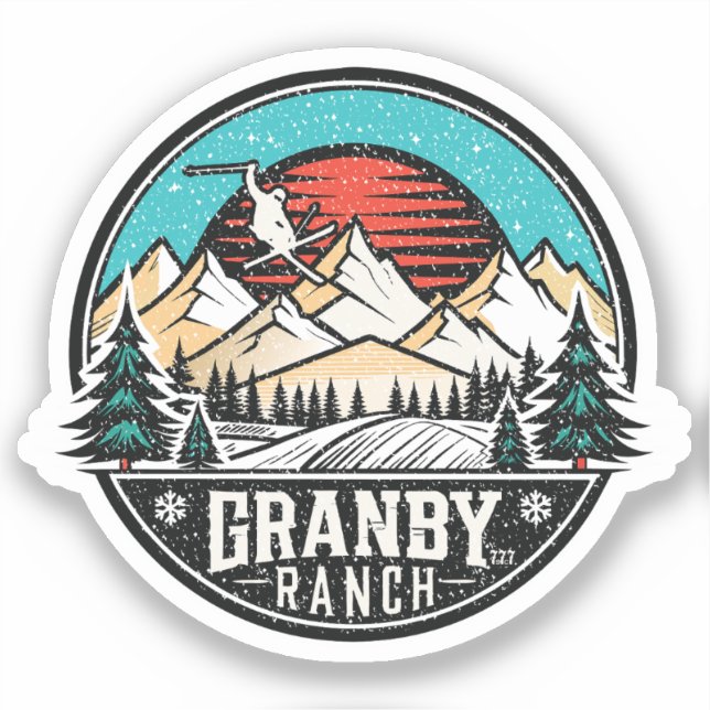Sticker Ski de Ranch Retro Granby (Recto)