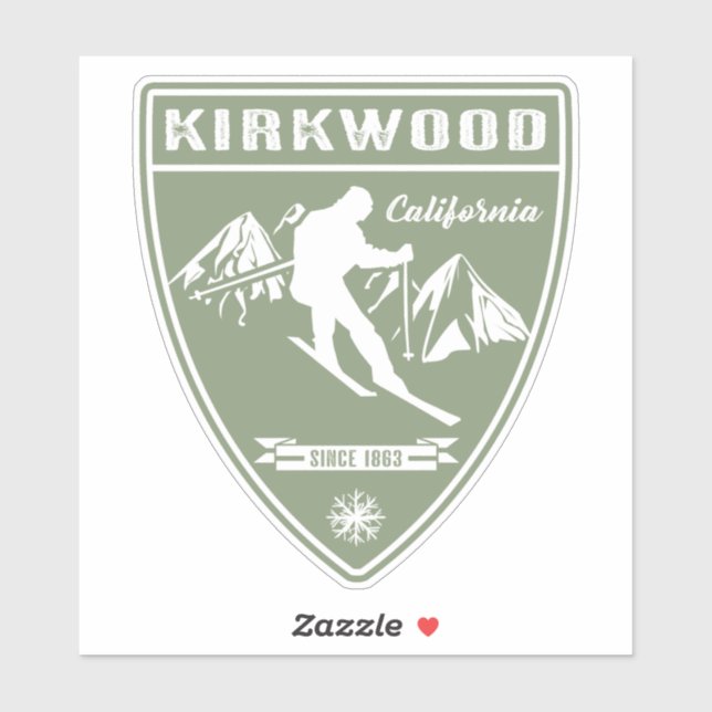 Sticker Ski Kirkwood Californie (Feuille)