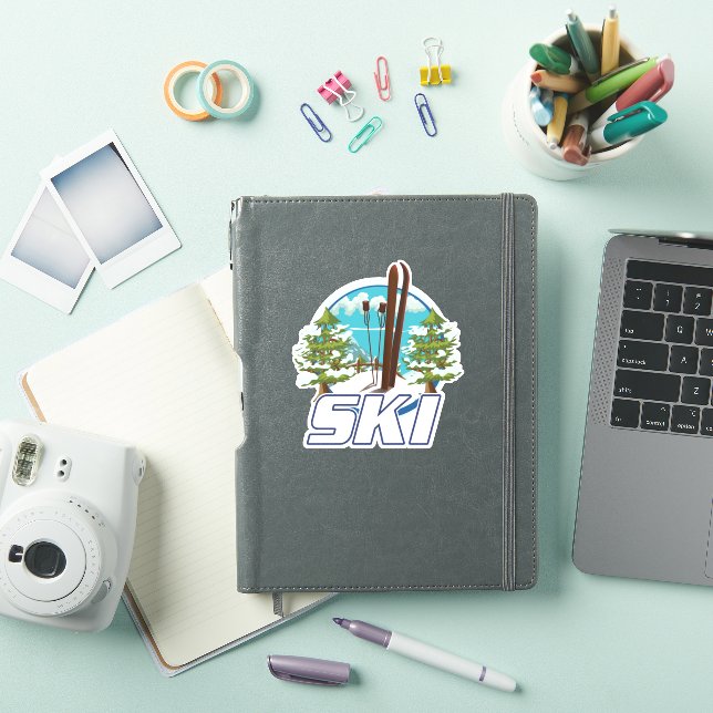 Sticker Ski, logo d'affiche de ski. (Couverture iPad)