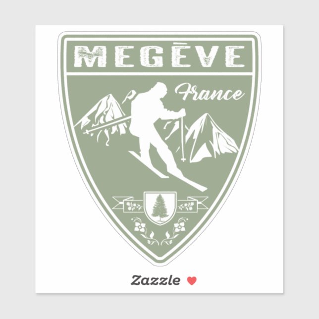 Sticker Ski Megeve France (Feuille)