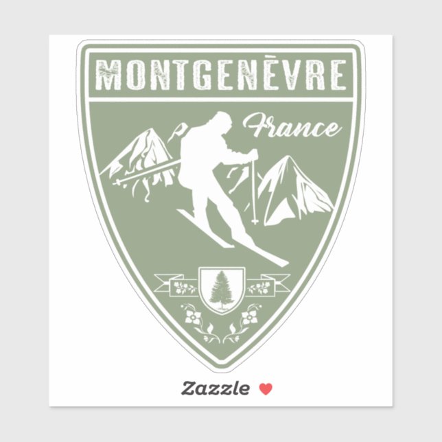 Sticker Ski Montgenevre France (Feuille)