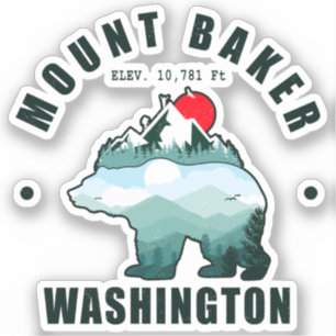 Sticker Ski Mount Baker Washington Bear Mountains