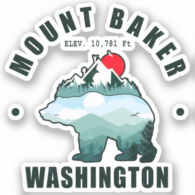 Sticker Ski Mount Baker Washington Bear Mountains (Recto)