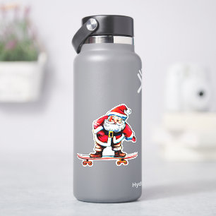 Sticker Ski Père Noël Noël 4" Kiss Cut Vinyl