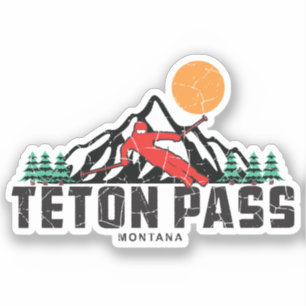 Sticker Ski Retro Teton Pass