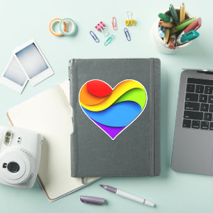 Sticker SlipperyJoe's orgueillement coeur courbes forme 3D