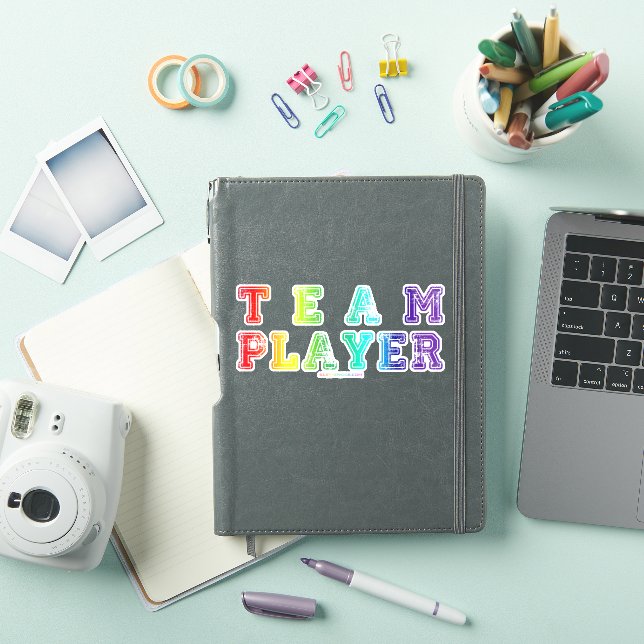 Sticker SlipperyJoe's Team Player mots gradient rainbow c (Couverture iPad)