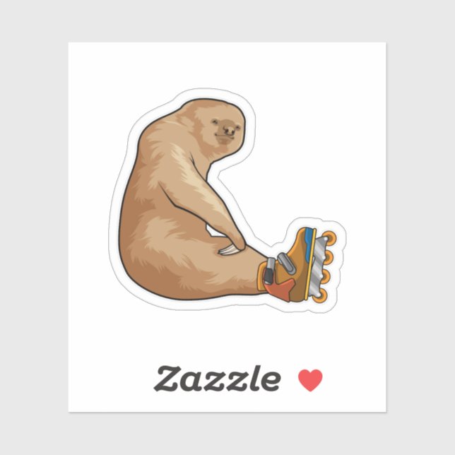 Sticker Sloth as Patinage en ligne avec Patins en ligne (Feuille)