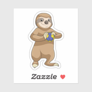 Sticker Sloth comme joueur de handball avec Handball