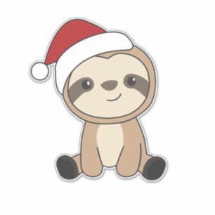 Sticker Sloth Noël Neige hiver Animaux Paresseux Classique