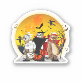 Sticker Sloth Pumpkin Halloween Costume Funny
