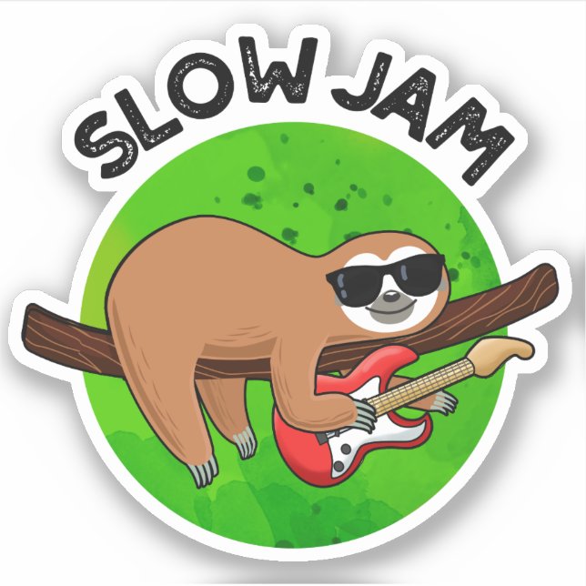 Sticker Slow Jam Funky Musique Animal Pun (Devant)