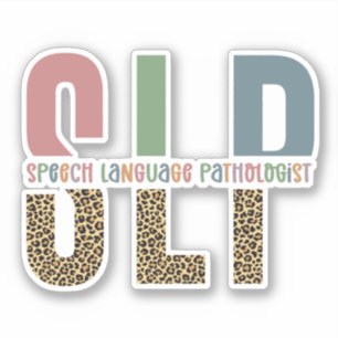 Sticker SLP papier guépard orthophoniste cadeau