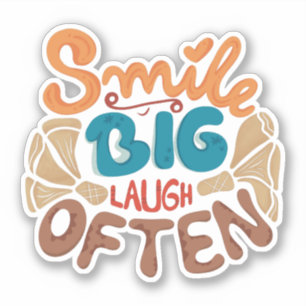 Sticker Smile Big Laugh Souvent : Joyeux